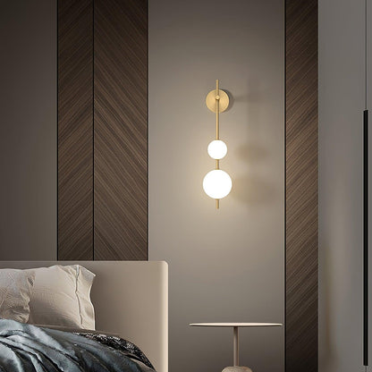 Vertical Wall Sconce with Glass Spheres